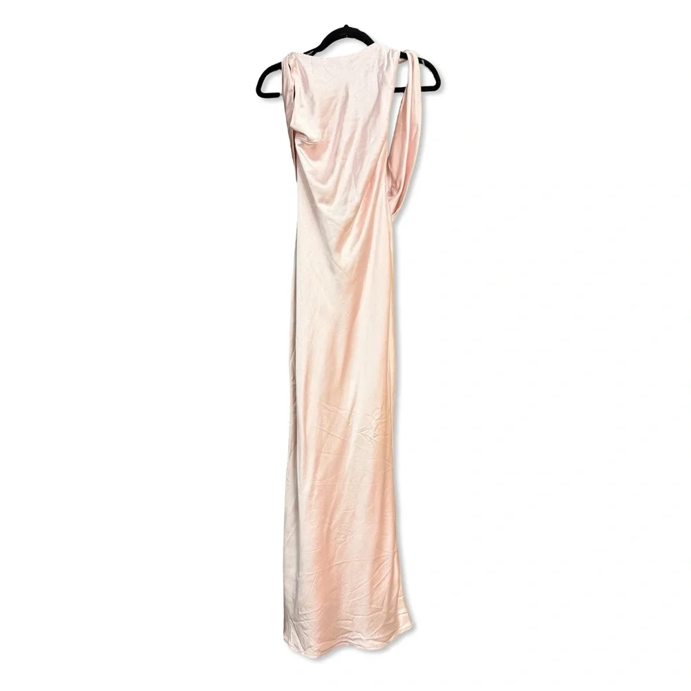 Runaway the Label Raelyn Maxi Dress satin draped Soft Pink gown Revolve XS - Picture 6 of 12